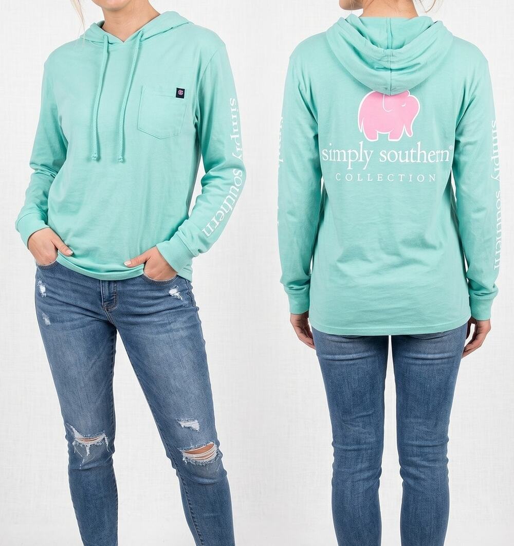 Simply Southern Collection Hooded Long Sleeve Womens Small TShirt